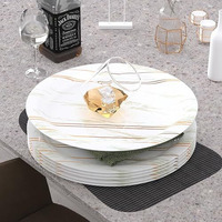 Castleite Piccolo Melamine Dinner Plates Set Of 6 - Full Size 11', Break Resistant, Round Designer Plate For Eating Or Serving In Home, Kitchen Use Or Cafe, Stainless (Rosin Cream)