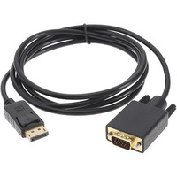 Displayport To Vga Cable, Uni-Directional Dp Displayport Computer To Vga Monitor Cable Male To Male Gold-Plated Cord Compatible With Lenovo, Dell, Hp, Asus - 1.8 Meter