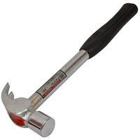 Gizmo Claw Hammer, 1/2 Lb (230G) Tubular Steel Handle Curved Claw Hammer, Solid One Piece Steel Rip Claw Hammer, Heavy Duty Curved Claw Hammer With Milled Face & Shock Reduction Grip
