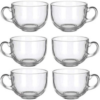 Kosh Large Coffee Mug, Tea Cup Cappuccinos Cup, Espresso Cup, Big Milk Cup, Green Tea Mug, Soup Bowl Jumbo Glass Cup For Coffee Multi-Purpose Mug Set, Transparent- 120 Ml