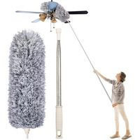 Pilltox Microfiber Feather Duster Bendable & Extendable Fan Cleaning Duster With 100 Inches Expandable Pole Handle Washable Duster For High Ceiling Fans,Window Blinds, Furniture (Standard)