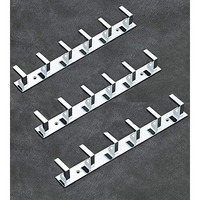 Istar 6 Pin Bathroom Cloth Hooks Hanger Wall Bedroom Bathroom Robe Hooks Rail For Hanging Keys,Clothes,Towel Steel Hook (Pack Of 3, Silver), Aluminium