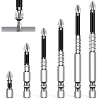 Serplex 6Pcs Magnetic Screwdriver Bit Set, Electric Drill Screwdrivers Bits Heavy Duty Alloy Steel Magnetic Ph2 Head Universal 1/4 Hex Shank Screwdriver Bit For Electric Power Tools, Power Drill
