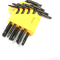 Pagkis Rder 608 Mini Torx Screwdriver Allen Key Set With T5, T6, T7, T8, T9, T10, T15, T20 Security Driver Bits (Yellow, Small)