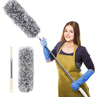 Sellbotic Microfiber Feather Duster Bendable & Extendable Fan Cleaning Duster With 100 Inches Expandable Pole Handle Washable Duster For High Ceiling Fans, Window Blinds, Furniture (Multi)