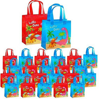 Funblast Dinosaur Gifting Bags For Return Gifts - Pack Of 12 Pcs Non-Woven Carry Bags, Multi-Purpose Reusable Carry Bag, Birthday Gifting Bags, Drawstring Bags For Return Gifts (12)