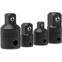 Serplex 4 Pc Socket Adapter & Reducer Set - 4 Sizes, Including 1/2" To 3/8" & 3/8" To 1/4" Adapters - Chrome Vanadium Steel