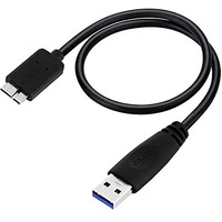 Rodmed High Speed Data Sync Usb 3.0 Type A Male To Micro B Cord For Wd/Seagate/Toshiba/Samsung/Hitachi, Etc External Hard Disk/Drives Cables (Black) (1.5Ft)