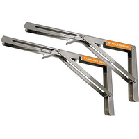 Volo Premium 200Mm/ 8" Foldable Stainless Steel Multipurpose Bracket, Shelf Bracket, L Bracket, Wall Brackets, Wall Angle Bracket, Folding Table Bracket With Fittings For Fold Down Table.