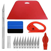 Zibuyu Wallpaper Scraper Tool Kit All Purpose Car Wrap Scraper Kit Tint Glass Film Scraper Kit With Scraper, Cutter, Blade Replacement, Smoother Tool Kit For Wall Paper, Car Wrap, Film