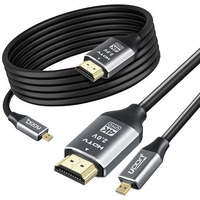 Uport 1.8 Meter Micro Hdmi To Hdmi 2.0V Cable With High Speed, 4K@60Hz, Compatible With Camera, Laptop, Cctv, Projector, Monitor (6 Feet)