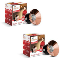 Murphy 3W Rose Gold Finish Button Led Spot Lights | Pack Of 2 | Warm White (Golden Yellow) | Perfect For Home & Commercial Spaces