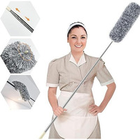2025 Fan Cleaner Brush With Long Rod Bendable Extendable Duster For Home Cleaning, 100 Inch Long Handle Microfiber Fan Cleaning Mop For High Ceiling Cobweb, Wall Cleaning Brush For Dust Cleaner