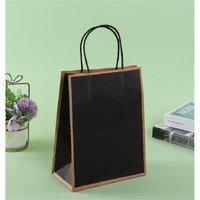Satyam Kraft 6 Pcs Small Paper Bags With Handle | Gift For Her/Him, Mothers Day Gifting,Gift Bags Return Gifts, Wedding, Anniversary, Birthday, Party Favours, Hampers, Festival (21 X 15 Cm) (Black)
