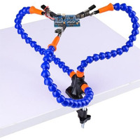 Serplex Soldering Helping Hands Clamp, Third Hand Soldering Tool With 3 Flexible Alligator Clip Arms, Pcb Third Hand Holder Soldering Station Vise Table Clamp Pcb Holder For Electronics Repair