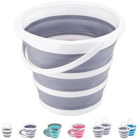 Vinsu Silicone Bucket Water Proof, Pvc Coated Collapsible Foldaway Bucket With Handle Fordable Pail For Outdoor Camping/Car Washing/Fishing/Hiking/Travelling, Portable Bucket (Multicolor) (10 L)