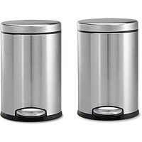 Opr Stainless Steel Plain Pedal Dustbin With Lid | Trash Can For Bathroom, Home, Kitchen, Washrooms, Room And Office- Pack Of Two (8 Litres)