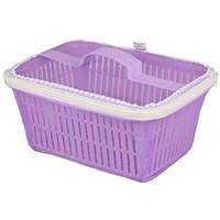 Vellura Sales Fruit Net Basket & Vegetable Plastic Basket With Net Cover Onion Potato Storage Basket, Mesh Fruit Basket, Covered Fruit Bowl. (Purple)