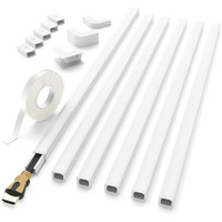 Serplex 6Pcs Cord Hider 15.7 Inches Connectable Cable Hider, One-Cord Cord Covers For Wall, Sliding Cable Cover Raceway, Wire Hiders For Tv On Wall, Wire Covers For Cords
