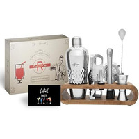 Bar Set For Drinks Home - Premium Cocktail Shaker Set With Bar Accessories For Home, 11 Pcs Cocktail Set With Stand, Barkit For Gift