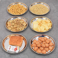 Urban Kraft Stainless Steel Breakfast Plates Set Of 6 | Quarter Plates | High Grade Tiffin Plates | Small Nashta Plate | Steel Plates For Kids - Mirror Finish, Bpa Free Snacks Plates (Dia 20Cm)