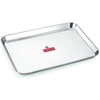 Hazel Stainless Steel Serving Tray Rectangle Premium Dining Table Plater, Extra Large, Silver, 40.5 X 28.6 Cm