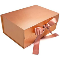 Rbs - Queen Victoria Luxury Rose Gold Gift Boxes For Packaging (23 X 16 X 10Cm) Gift Box- Valentine's Day Gift Packing Box With Ribbon, Gifting Holds Upto 5 Kg Reusable Empty Gift Box (Rose Gold)