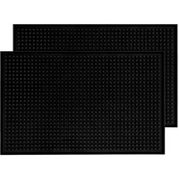Store2508 Pack Of 2 Pvc Rubber Non Slip Bar Service Spill Mat For Counter Top Black 18"X12"