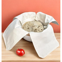 Blendmix (Set Of 3) Cotton Double Layer Roti Clothes Wrap With Flaps Muslin Cloth For Chapati For Hot Case Kitchen Chapati Cloth Wrap Roti Cloth, Beige