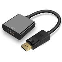 100Fit Display Port To Hdmi Adapter, 1080P Display Port Dp To Hdmi Cable Male To Female Port Support Video & Audio Compatible With Computer, Pc, Monitor, Projector, Hdtv (Not Bidirectional)