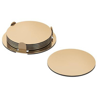 Ikea Glattis Coasters With Holder Brass Color 6 Pack Size 3" 503.430.05