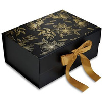 Rbs- Gift Box For Packing (23 X 16 X 10Cm) Multipurpose Hamper Box Holds Upto 5Kg Birthday Cardboard Box (1 Pack) Ideal For Return Gift Hamper Box Empty Wedding Box For Gift (Small Gold Floral)