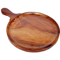 All About Wood Pizza/Snack Serving Tray Plate For Kitchen/Home Dinning/Caf/Restaurants - (Sheesham Wood, Size: 14 Inches)