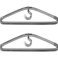 Amarshri Folding Hangers, Steel Chrome Plated Hangers For Clothes, Saree Hangers Pack Of 24 Ii Rustproof Saree And Pants Hangers, Shirt Hanger, Mild Steel Rotating Hangers, Pack Of 24.
