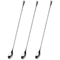 Hazel Stainless Steel Bar Spoon | Teardrop Twisted Design Bar Stirrer, Set Of 3