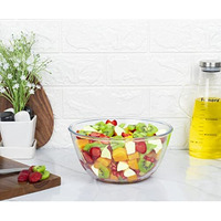 Femora Borosilicate Glass Mixing Bowl | Microwave Safe Bowl | Oven Bowls |1 Year Warrnty | Set Of 1, 2100 Ml