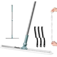 Finalize 2 In 1 Floor Cleaner Brush Multifunction Magic Broom,Silicone Floor Squeegee Broom With Long Handle,Scraping Besom For Floor Bathroom Kitchen Shower Tile Pet Hair- (1)