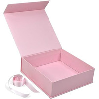 Rbs - Rigid Box Sivakasi Medium Gift Boxes For Packaging, 2.5M Ribbon (1 Pack) Hamper Boxes For Gift Empty (26 X 26 X 8Cm) Gift Cardboard Box Empty Gift Hamper Box Reusable Valentine Gift Boxes (Pink)