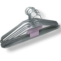 Treback Stainless Steel Hanger With Plastic Coating | Wardobe Hanger Pack Of 10 | Space Saving Clothe Hanger Comes In Red, Black And Grey Color | Hanger | Coth Hanger (New Grey)