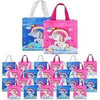 Funblast Unicorn Gifting Bags For Return Gifts - Pack Of 24 Pcs Non-Woven Carry Bags, Multi-Purpose Reusable Carry Bag, Birthday Gifting Bags, Hand Bags For Return Gifts (24)