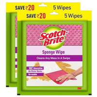 Scotch-Brite Sponge Wipe, Kitchen Cleaning Sponge, Reusable, Multi-Color, Easy To Use (5N, Pack Of 2)