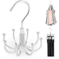 Hasthip Rotatable Tie Organzier Tank Top Hanger With 8 Hooks, Space Saving Wardrobe Hanger Tie Hats Bra Tank Top Underwear Hanger For Home Closet Clothing Storage Organization