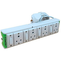 Indrico Extension Boards With Individual Switch Of 4 Sockets With 5 Meter Long Cable Pvc White