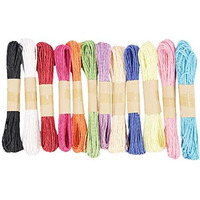 Lakeer Raffia Paper Rope, 12 Assorted Colours, 10 Meters Each Color, Twisted Paper String Rope For Craft, Scrapbooking, Diy Art, Gift Wrapping, Etc,. (Pack Of 12)