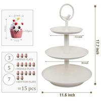 Elan 3 Tier Cake Stand (3 T Tweet Ivory, Off-White)