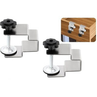 2Pcs Stainless Steel C Clamp,Drawer Door Installation Tools,C-Clamps For Woodworking, Metalworking,With Soft Silicone Protective Pad