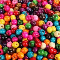 Diy Crafts 130, Multi Colored Wood Beads, Round Paint Wooden Spacer Beads With Assorted Color, Large Hole, Great For Jewelry Bracelets Necklace Earring Making (130)
