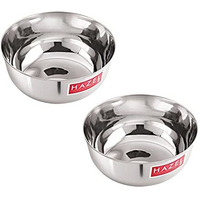 Hazel Stainless Steel Bowl Set Of 2 - Serving Bowls For Soup, Salad, Ramen, Cereal - 400 Ml Vati Set
