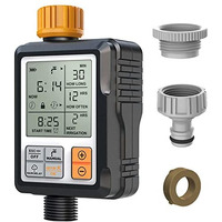 Hasthip Drip Irrigation Timer For Garden Farm, Irrigation Water Timer Programmable Timer, Automatic Watering System, Waterproof Digital Irrigation Timer System For Lawns Yellow
