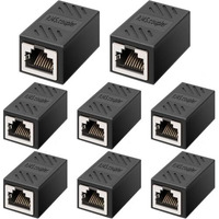 Appster 5Pcs Rj45 Ethernet Coupler Cat7, Cat6 Cat5E 8P8C Inline Lan Coupler Ethernet Extender Adapter Extension Jointer Extending The Ethernet Cables - Female To Female Connector (Pack Of 5Pcs)